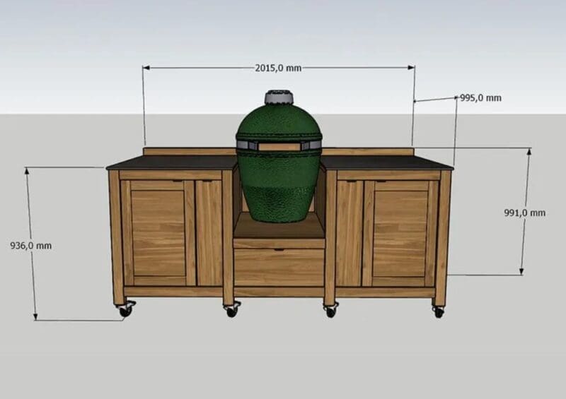 Big Green Egg Island On Wheels | Bari - Image 3