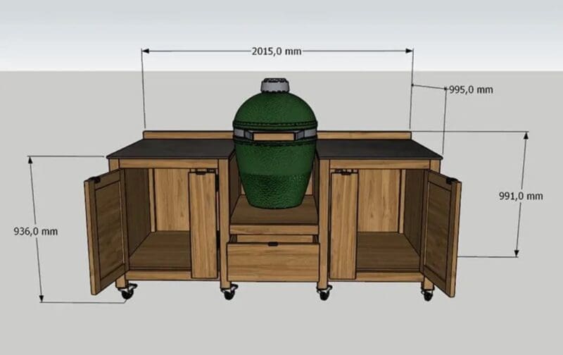 Big Green Egg Island On Wheels | Bari - Image 2